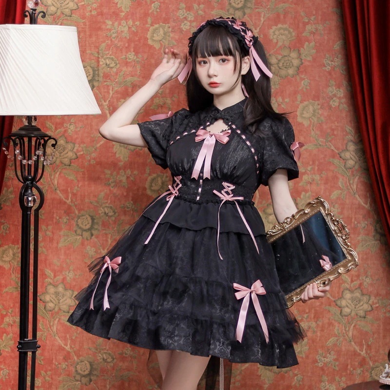 新作ロリータ洋装 可愛いオリジナルデザインロリータ花嫁ワンピース 茶会 二次元ワンピースメイド服/コスプレ/ゴスロリ/ハロウィン/ワンピース