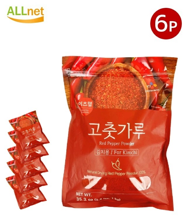 CJ freshway 唐辛子粉(キムチ用) 1kg×6袋セット 中国産 natural Drying Red Pepper Powder 100%