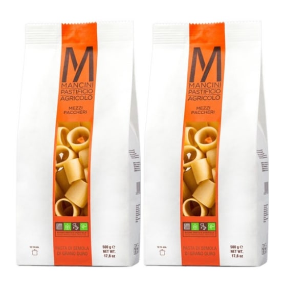 マンチーニ Mezzi Paccheri パスタ麺 500gx2個 1000g