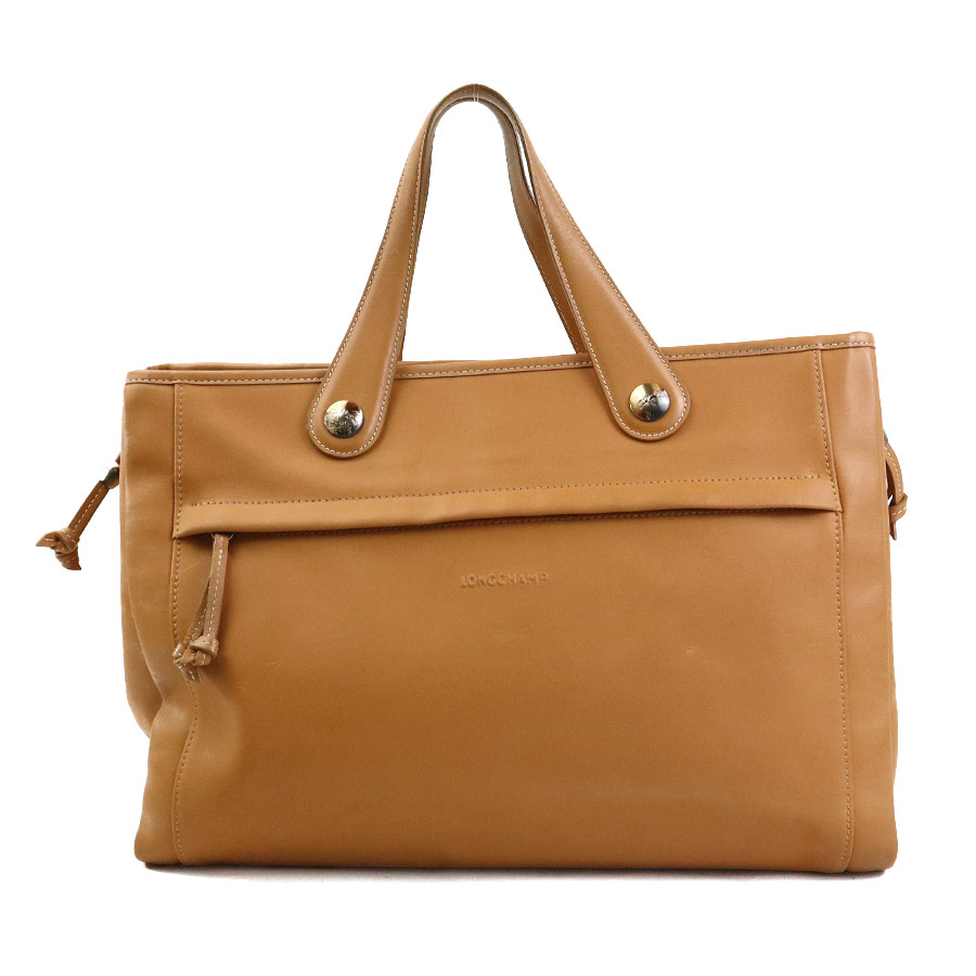 ロンシャン Longchamp ハンドバッグ レザー ブラウン レディース h31062a