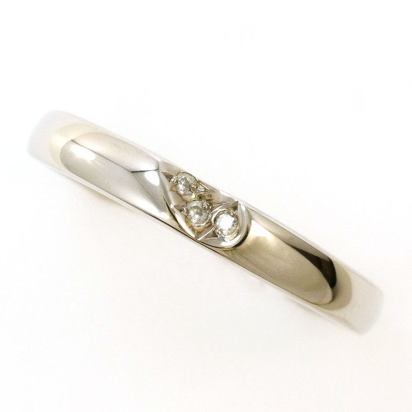 K14 14金 WG ホワイトゴールド リング 指輪 9.5号 ダイヤ 0.02 ジュエリー 中古