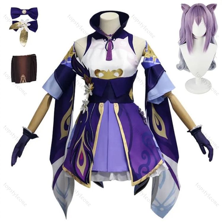 【ウイッグ付き】原神 刻晴 コスプレ衣装 原神 げんしん こくせい ヒロイン Keqing ハロウィン クリスマス 制服 大人 子供 男子 女子 イベント 人気 ゲーム イベント 学園祭 贈り物 c