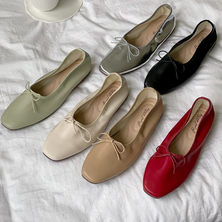 ウィリア ソフト リボン フラットシューズ 1cm