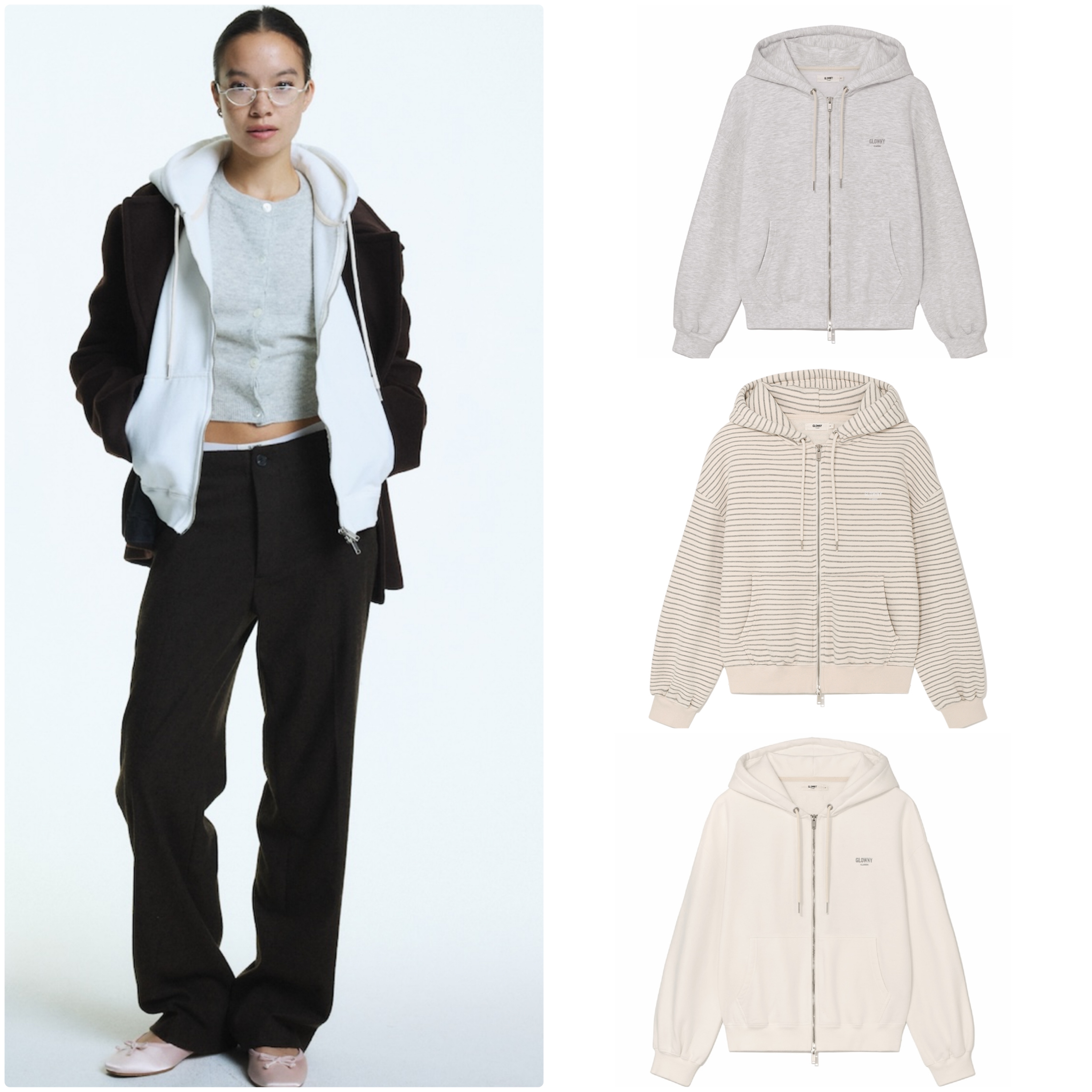 G BOXY ZIP UP 裏起毛