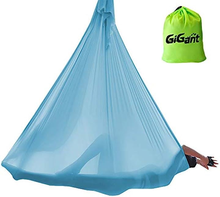 ギグアント エアリアルヨガ 5ｍx2.8ｍ ハンモック 単体 空中ヨガ 反重力 エクササイズ エアロ( アクアブルー)