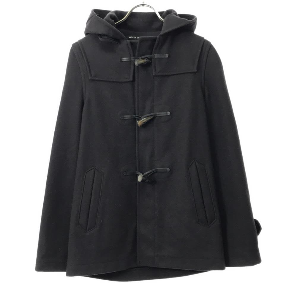 英国製 ウールブレンド ダッフルコート S ブラック レディース