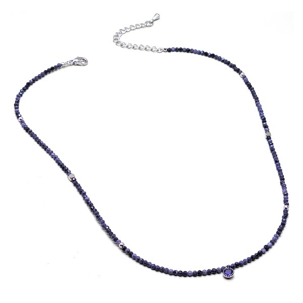 スリム宝石サファイアネックレス
