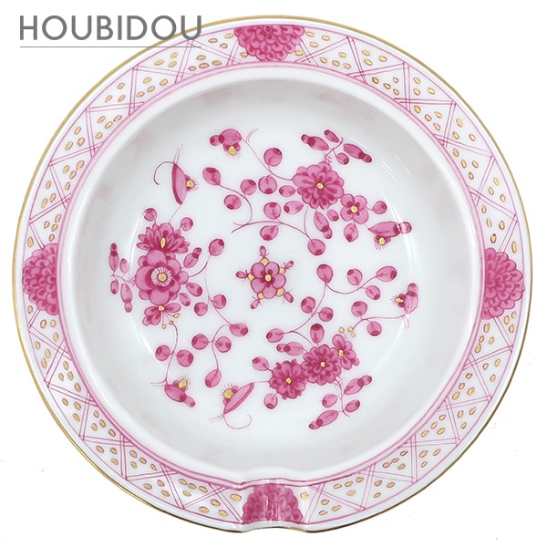マイセン 雑貨 インドの華 アッシュトレイ 灰皿 9cm 陶磁器 ホワイトXピンク 白 花柄 小物入れ ヴィンテージ 53544【中古】