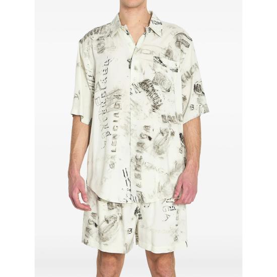 BALENCIAGA Men Shirts 852334 TTL78 1240 NEUTRALS BLACK