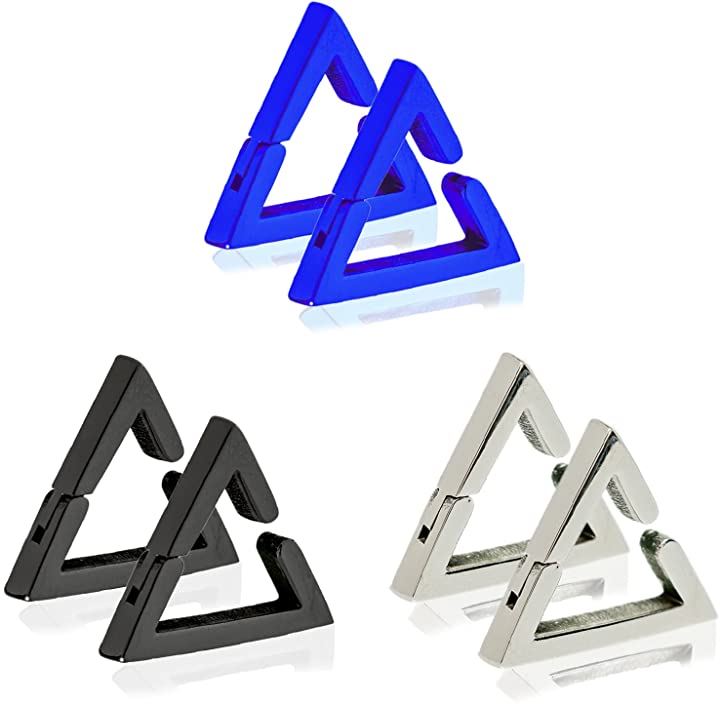 イヤーカフ メンズ フェイクピアス イヤリング レディース アクセサリー ノンホールピアス 三角 ステンレス 両耳6点セットC