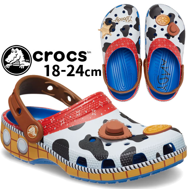 クロックス クロッグサンダル ジュニア 男の子 トイストーリー ウッディ クラシッククロッグ k サボサンダル カジュアルシューズ 前ふさがり アクアサンダル 209461 4GX ブルージーン ピク