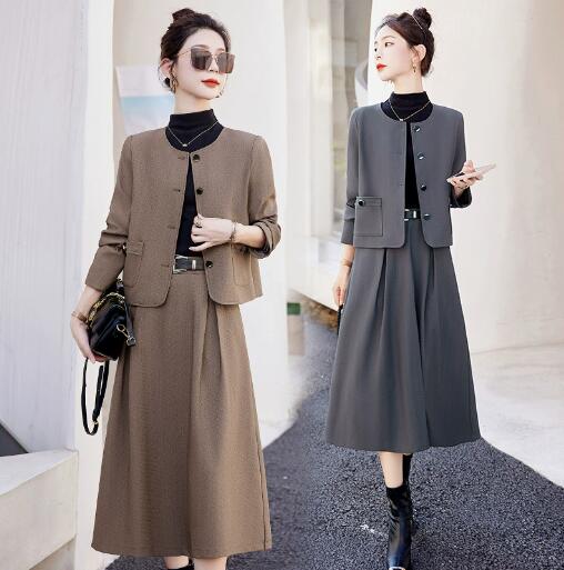 新品推奨レディース スーツ 春秋 セットアップ レディース スカートスーツ レディース 2点セット スーツ ママスーツ 上下セット ジャケット+ロングスカート 長袖 入園式 卒園式 通勤 入社 O
