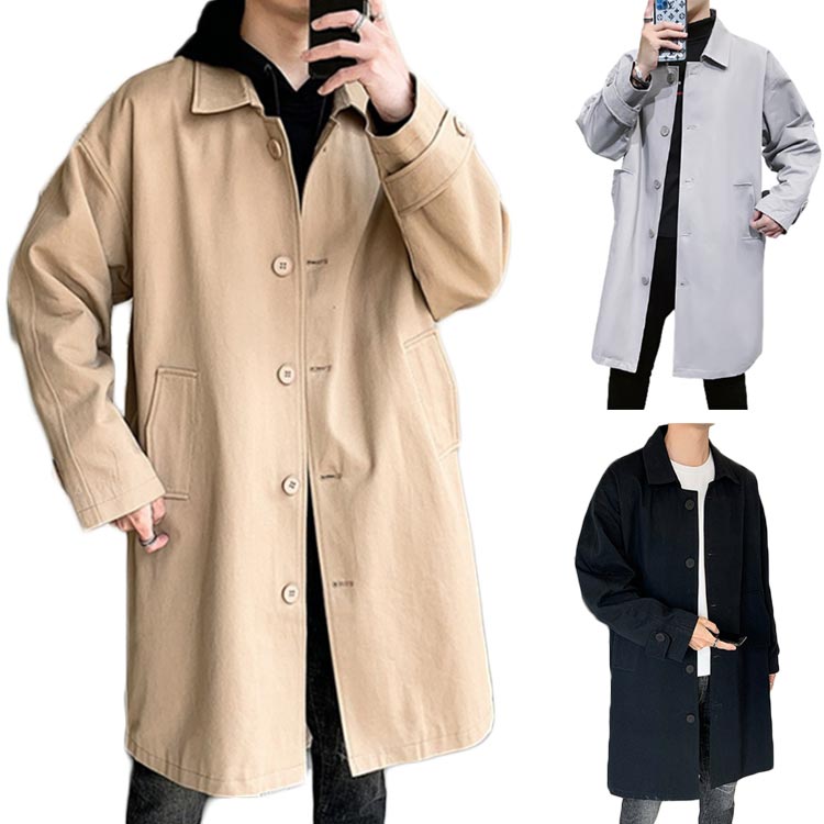 トレンチコート メンズ 春秋冬 ジャケット コート カジュアル ビジネス 兼用 ロングコート ロングジャケット M-3XL