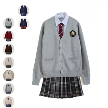 韓国 高校制服 春秋ブレザー 制服 学生服女の子スーツ 8種類 ネクレス 蝶結び リボン 学生服