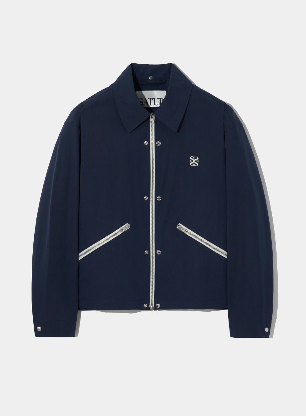 【SATUR】 TEO SNAP COACH JACKET : BREEZE NAVY