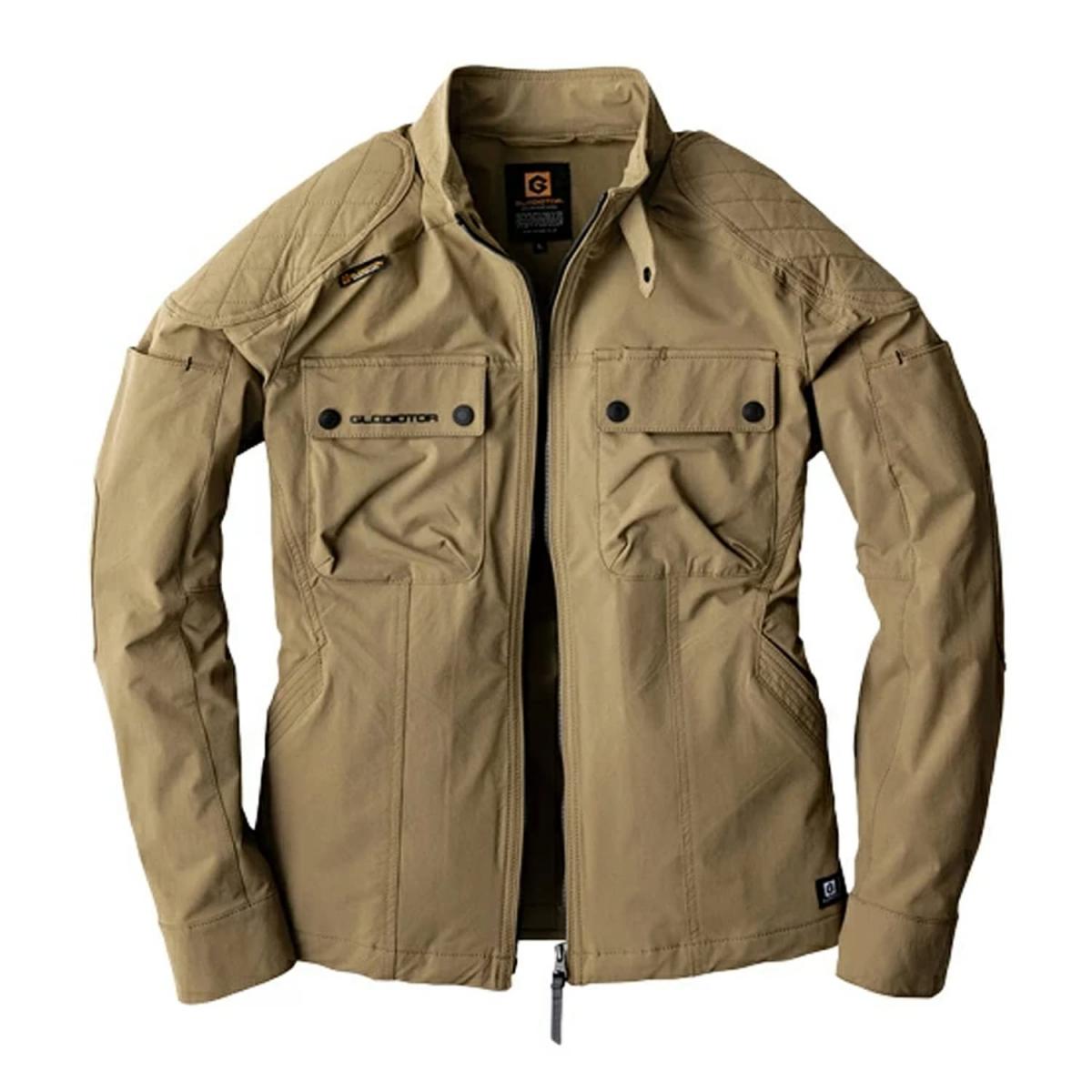 コーコス信岡 GLADIATOR 4WAY ストレッチ ジャケット カーキ L GX-3810 ワークウェア 作業着 アジャスター マルチポケット 脇ポケット ペン差し付き