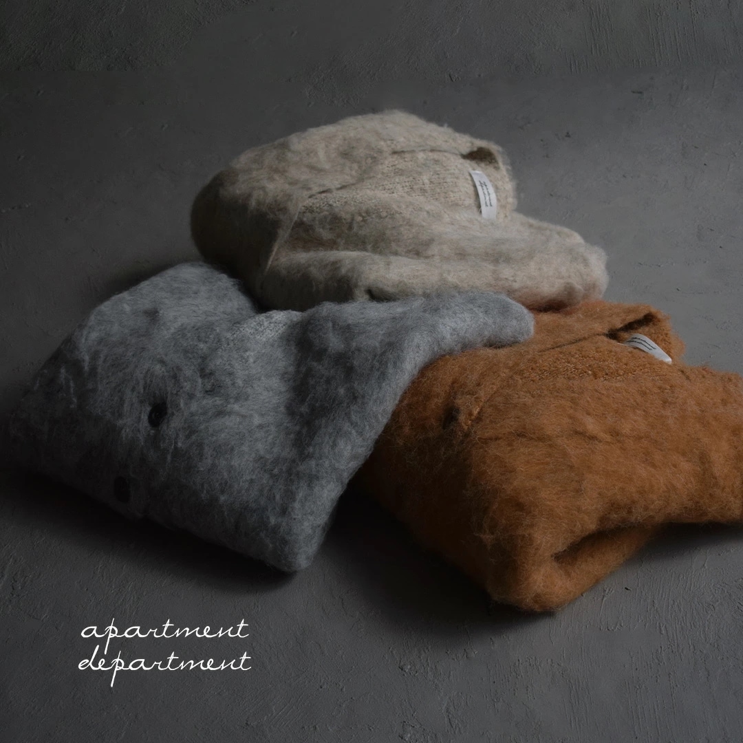 ニット カーディガン レディース / トップス ニットカーディガン カーデ 羽織り 羽織 セーター 長袖 長そで 秋 冬 （アパートメントデパートメント）：リングシャギー Vネックカーディガン