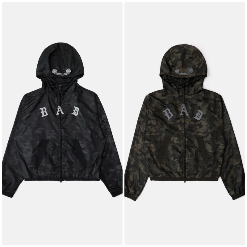 【BADBLOOD】[UNISEX] MYSTIC NYLON REFLECTIVE HOODED ZIP-UP : 2COLORS
