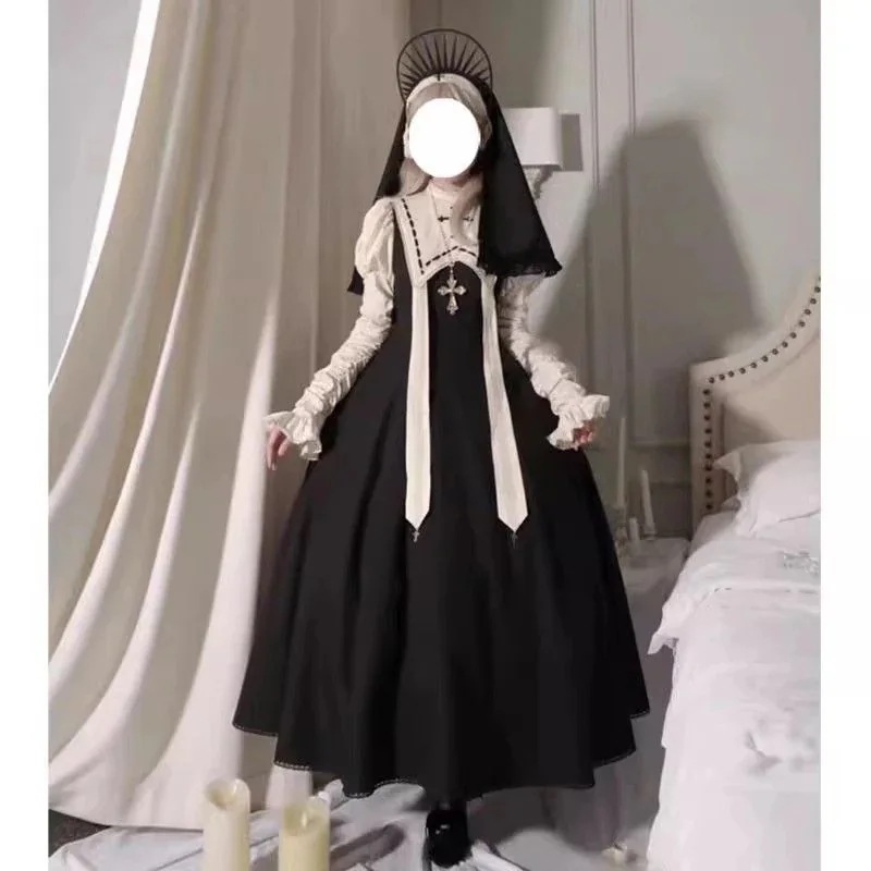 秋と冬のゴシックスタイルの長袖ロリータドレス ロリータドレス ハロウィン コスプレ コスプレ ハロウィ ハロウィン衣装 ハロウィン コスプレ大人