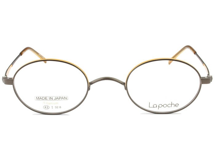 ラポッシュ La poche LP-101 c.2 マットダークブラウン・オレンジ（ＦＣ） 一山 鼻パッドなし メガネ 眼鏡 日本製