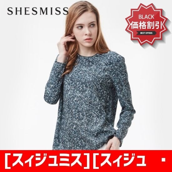 [スィジュミス][スィジュミス]バック開けたことのブラウス-SWBLF60010BL /プリントシャツ/ブラウス/ 韓国ファッション 5,124円
