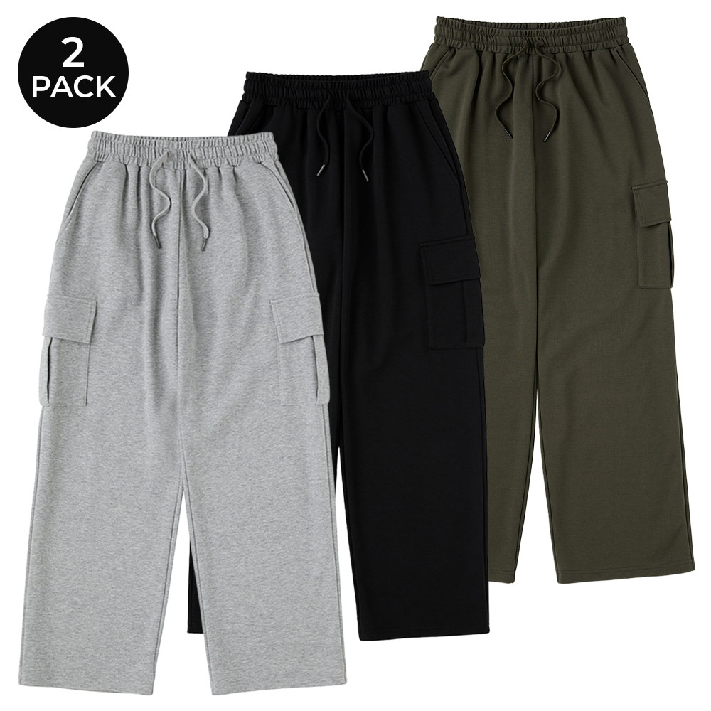 [2PACK] One tuck wide cargo sweatpants (3COLOR)