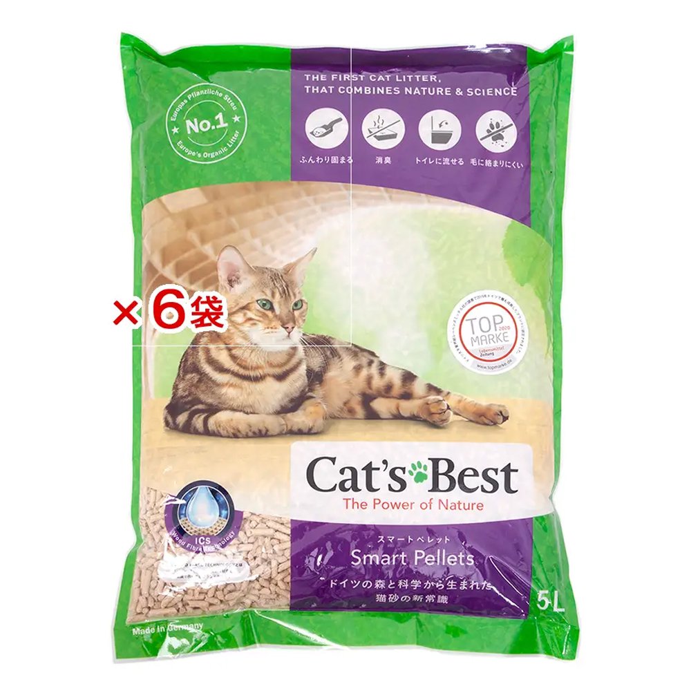 猫砂　レッテンマイヤー　キャッツベスト　固まる木のネコ砂　スマートペレット　５ＬX６袋　ＮＥＷ　ＣＲＣ30―14―30―10―00