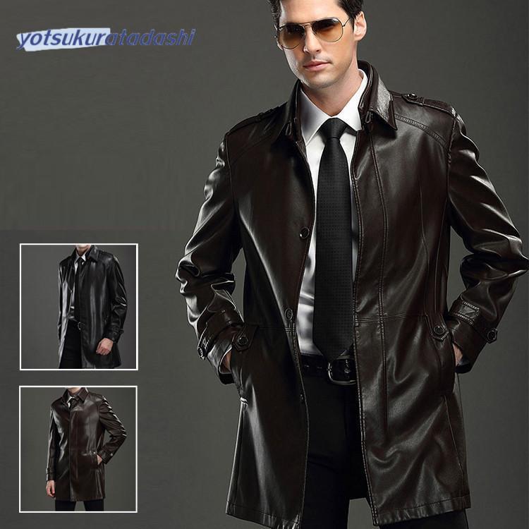 【急速出荷】メンズ革ジャン 本革　秋冬　レザージャケット ライダースジャケット ラム革 ミドル丈 折り襟 バイクウェア シングル 男性用　上品　防寒防