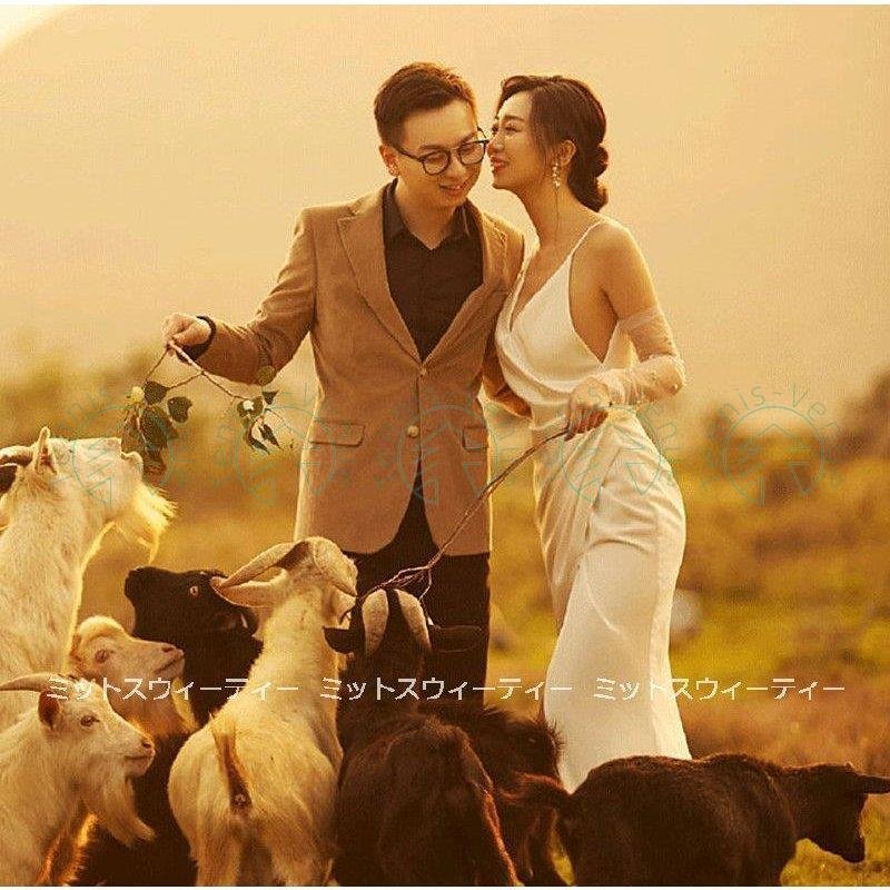 ウエディングドレス ロングドレス ウェデイングドレス スリット 結婚式 キャバドレス 発表会 二次会