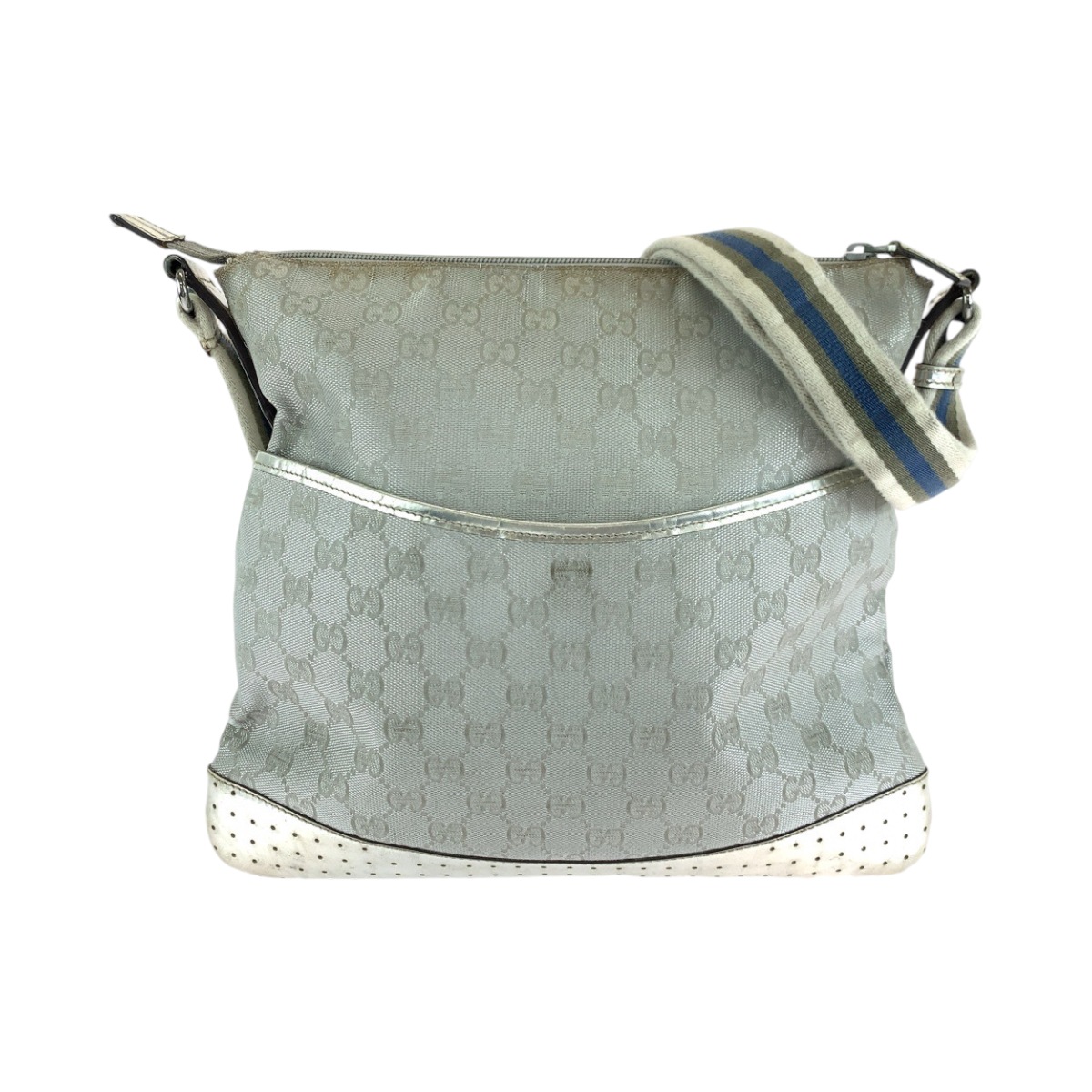 シルバー シルバー金具 GGキャンバス/エナメル 145857 ショルダーバッグ ポシェット レディース 410545