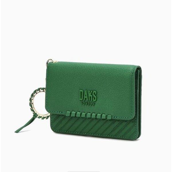 AK盆唐店 グリーン ロゴ配色 牛革カード入れ DCHO5E162E2