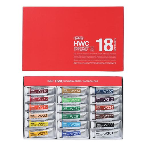 ホルベイン 透明水彩絵具 W442 15ML 18色セット 3442