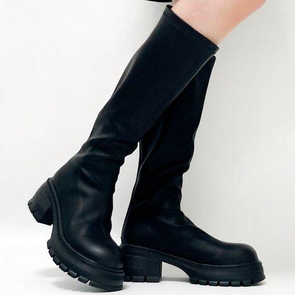 スパンソックス 冬 女性 レディース アンクル ワーク ロングブーツ 6cm sjly 8060 1_P409796198