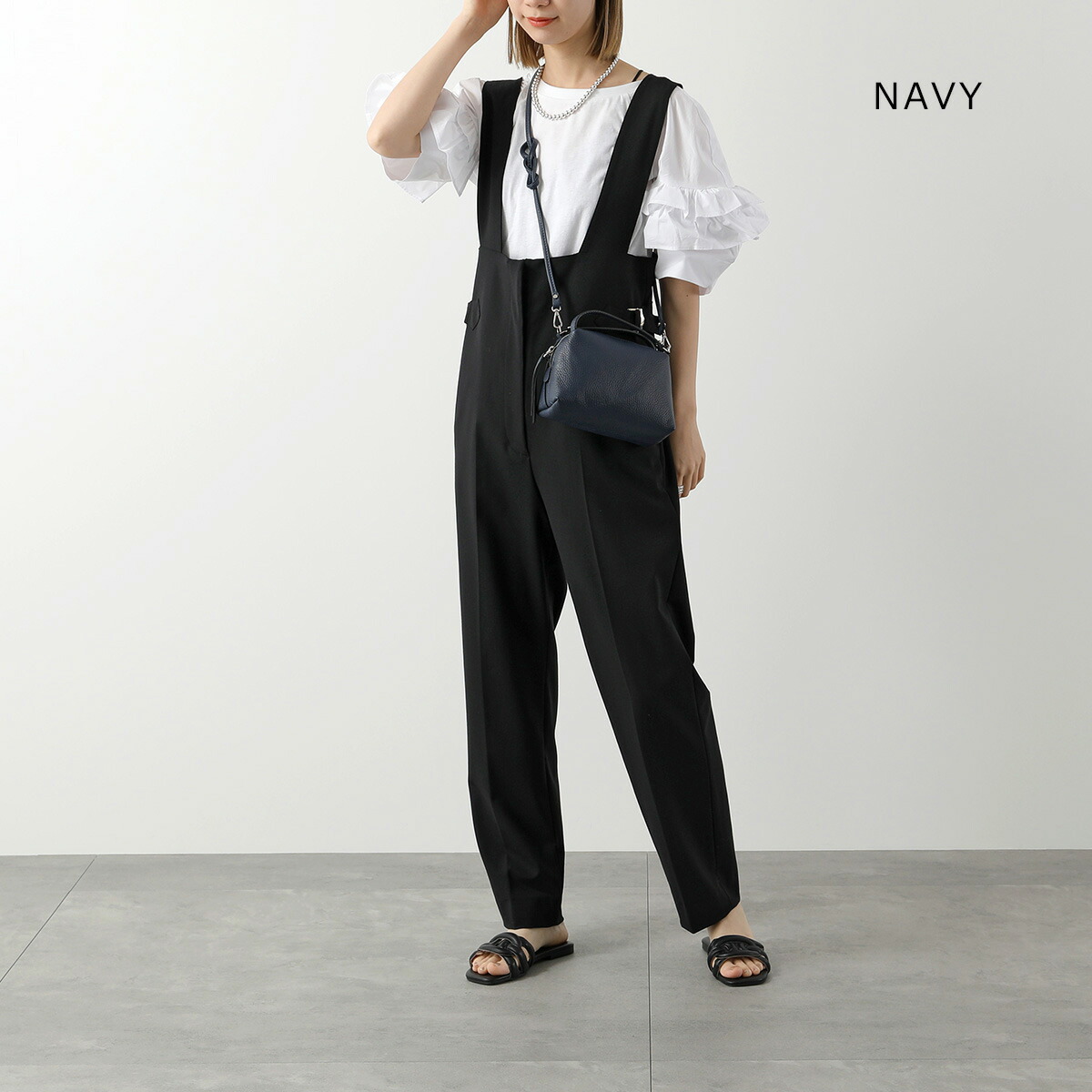 【訳あり】GIANNI CHIARINI ジャンニキアリーニ ショルダーバッグ ALIFA S アリファ BS 8145 COMM GRN レディース レザー ポシェット ハンドバッグ 鞄 NAVY