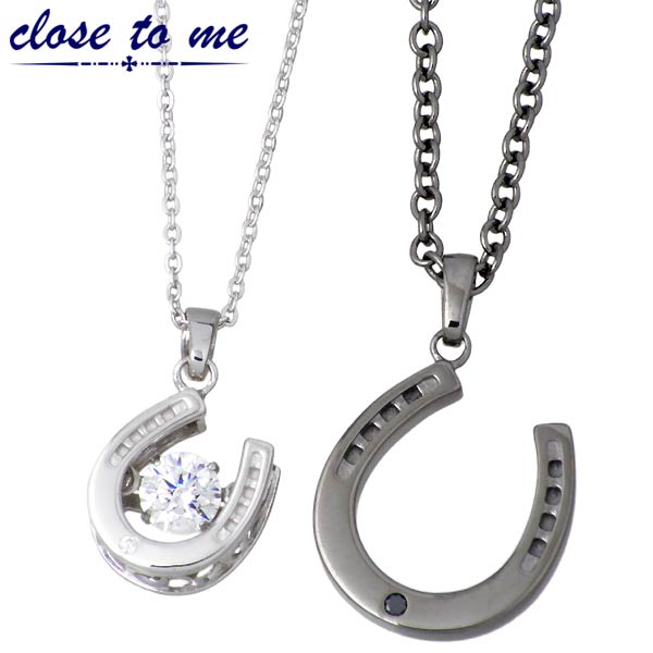 クロストゥーミー close to me ホースシュー シルバー ペア ネックレス ストーン 馬蹄