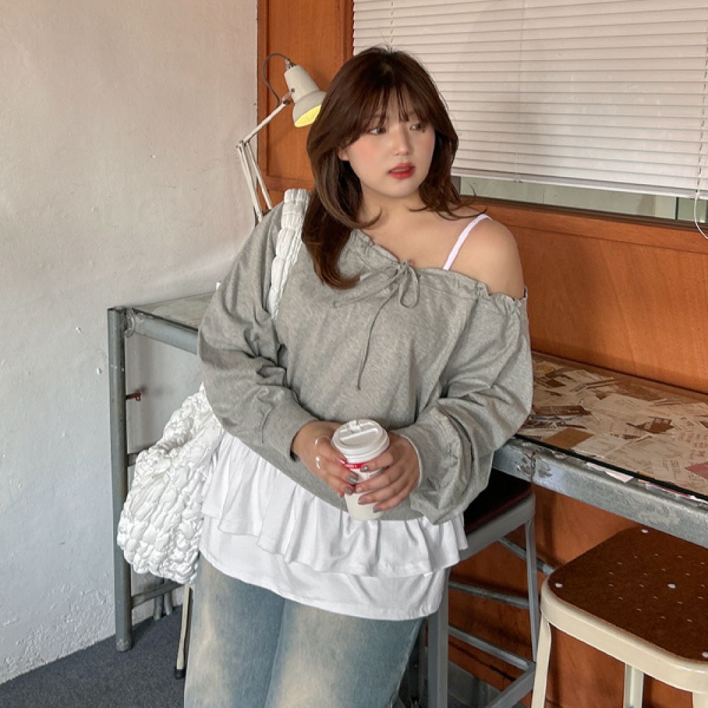 【イーブレット・バイ・ジェイスタイル】イーブレットケンディムリボンオフショルダースウェットシャツ JSTYLE