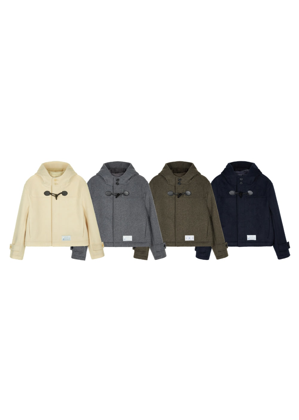 【ROCCI ROCCI】 CROP HOOD WOOL DUFFLE COAT : 4COLORS