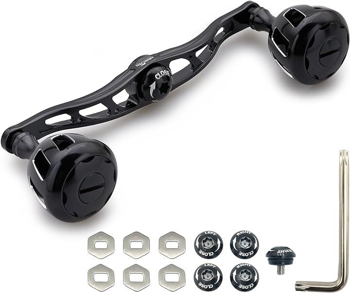 130/120mm リール ハンドル 32mmノブ搭載 シマノ ダイワ アブガルシア 通用 ベイトリール Wheel Series - 819( 120mm - ブラック)