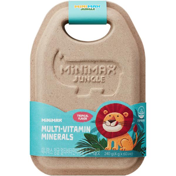 ミニマックス 幼児用ジャングル マルチビタミン ミネラル トロピカル味 240g 미니막스 유아용 정글 멀티 비타민 미네랄 트로피컬맛 240g