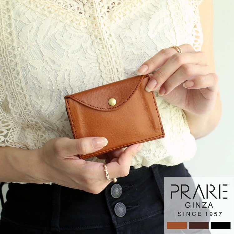 ベジタブル タンニン レザー 2つ折り ミニ財布 日本製 本革 レディース【名入れ 可能】イタリアンレザー 牛革 PRAIRIE [プレリー] ミニ 薄型財布 折り財布 おしゃれ 軽量 丈夫 母の日