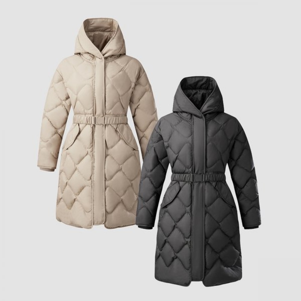 コオロンスポーツ レディース 軽量 ベルト付き ロング ダウン 2種から1つ選択