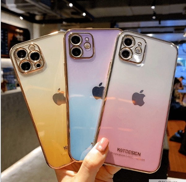 超美品 電メッキ 韓国人気商品グラデカラースマホケース iphoneケース クリア iPhone 携帯カバー 多機種対応ケース