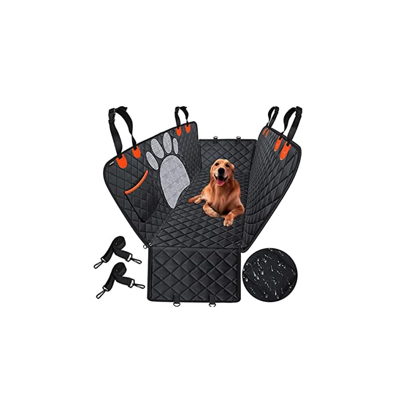 ペット用ドライブシート 車用ペットシート カバー 後部座席 可視メッシュ窓 車シート カーシートカバー長さ調節可能 滑り止め 防水防汚 折り畳み式 洗濯可能 犬 猫用 旅行 お出かけ 全種犬 全車種対