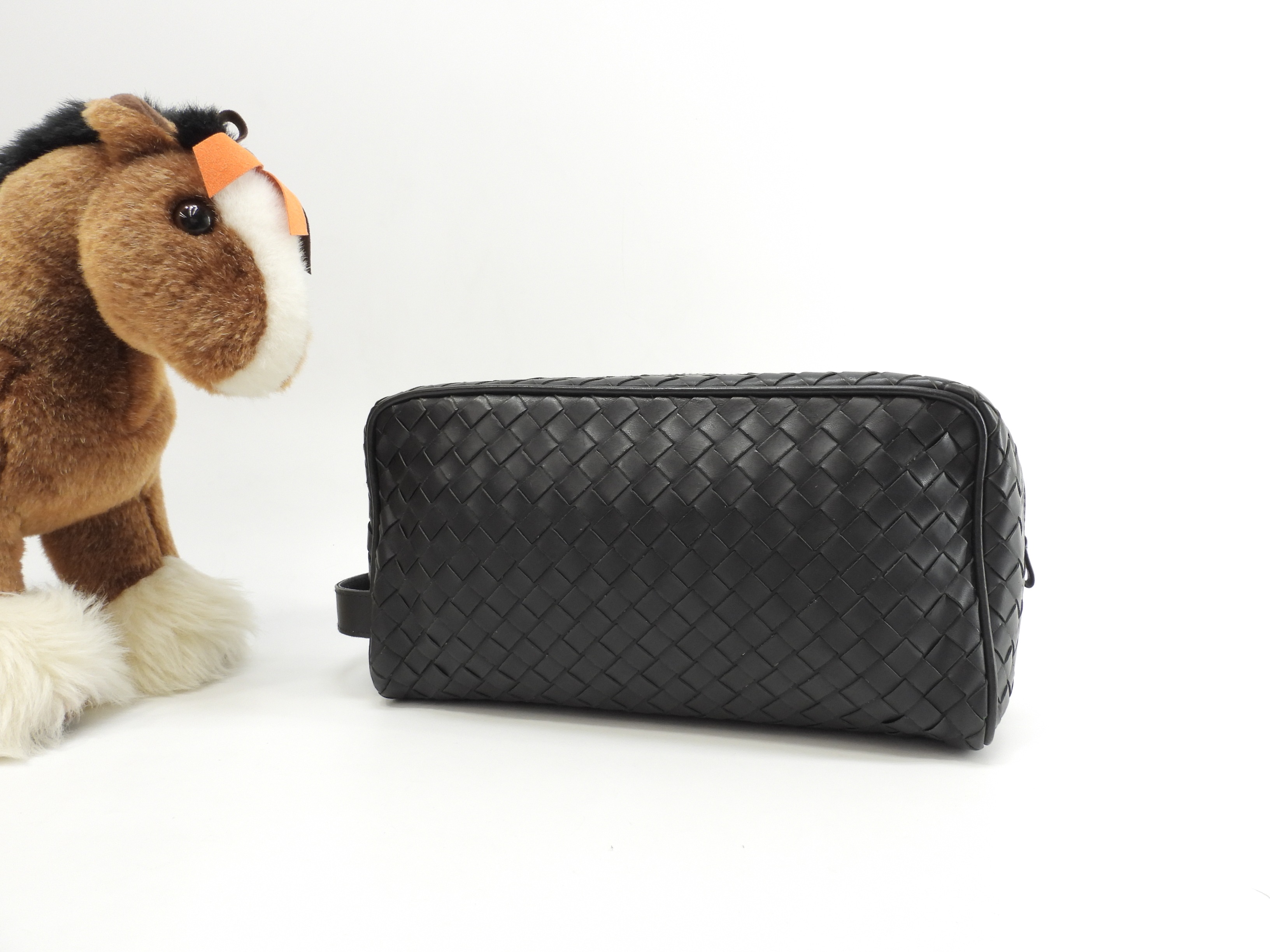 クラッチ イントレチャート レザー黒 セカンドバッグ 美品@ 235