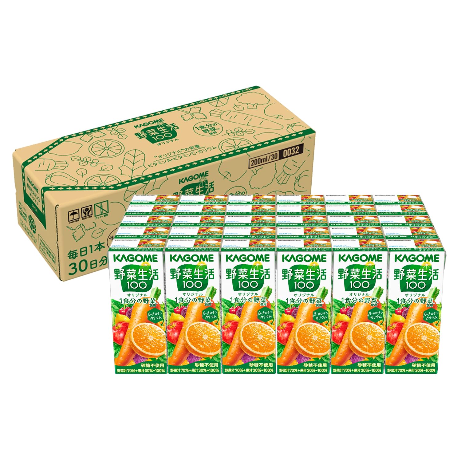 【.co.jp限定】 サポベジ カゴメ 野菜生活100 オリジナル 200ml×30本 フル段ボール サポべジ