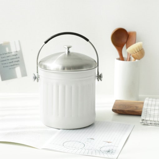 ステンレスステンカラーフードゴミ箱マルチ汎用収納箱 3.5L