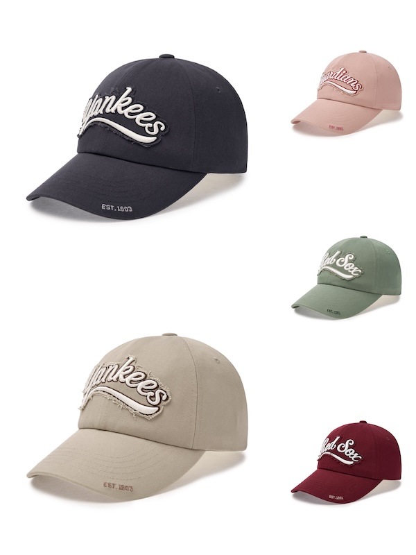 3ACPV015N韓国限定販売 秋の新商品 男女共用 バシチー ビンテージ カルシブ ダメージ アンストラクチャー ボールキャップ ニューヨークヤンキース