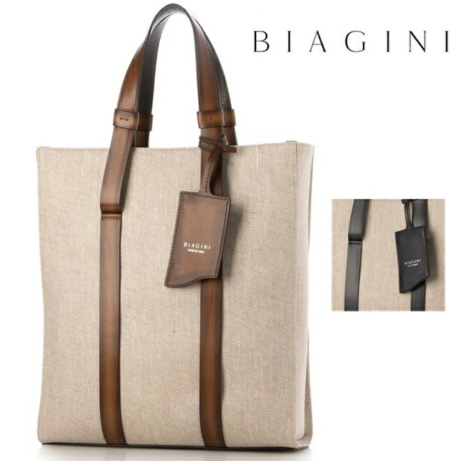 BIAGINI ビアジーニ SILVANO BIAGINI 1968 シルヴァノビアジーニ バッグ トートバッグ レザー キャンバス コンビバッグ メンズ 本革 春夏 イタリア バッグ メンズ