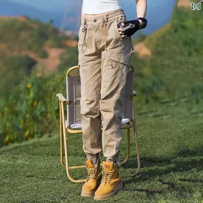 カーゴパンツ　メンズ　レディース 女性用 オーバー オール 春秋冬 アウトドア 登山 パンツ アメリカン レトロ 夏 薄手 カップル カフス カジュアル 男性用