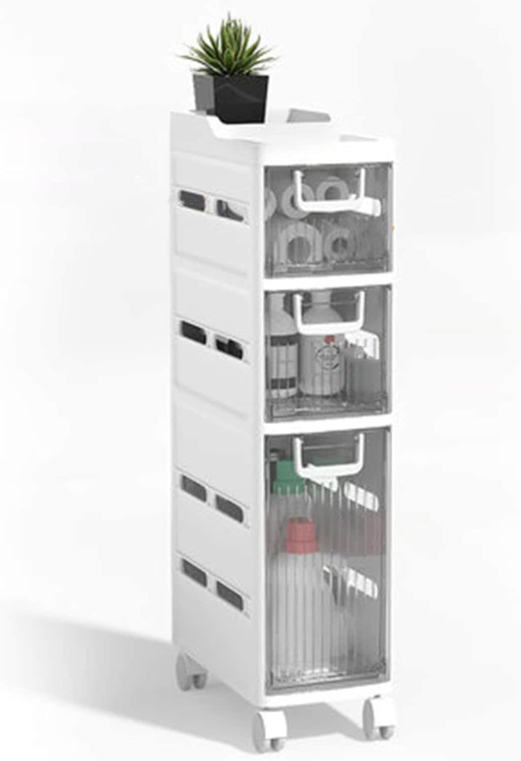 狭い収納引き出し Bathroom Toilet Toilet Crevice Storage Cabinet Ultra-narrow Shelf Home Kitchen Refrigerator